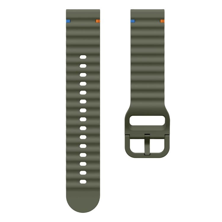 22mm Kalebol Wave Stitch Silicone Watch Band