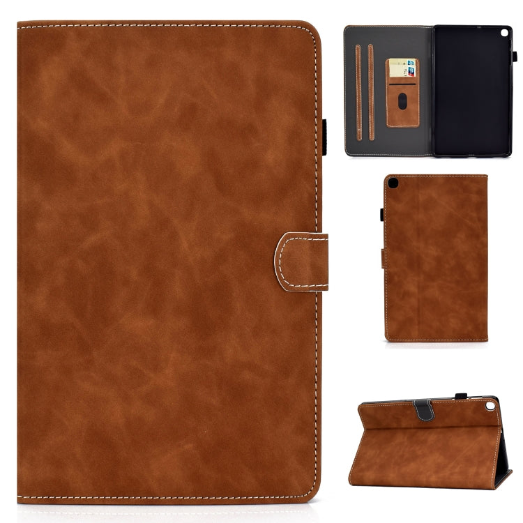 For Samsung Galaxy Tab A7 10.4 2020 T500 Cowhide Texture Horizontal Flip Leather Case with Holder & Card Slots