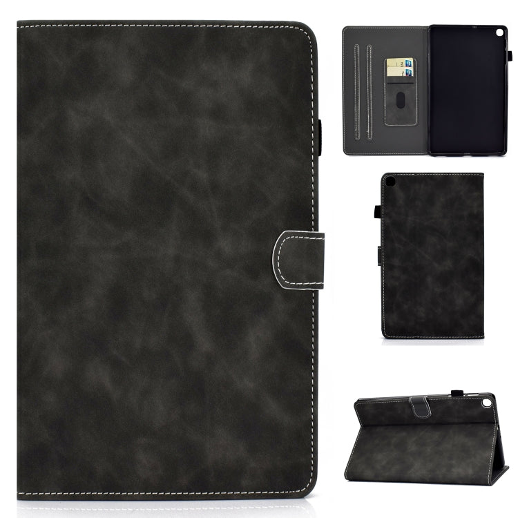 For Samsung Galaxy Tab A7 10.4 2020 T500 Cowhide Texture Horizontal Flip Leather Case with Holder & Card Slots