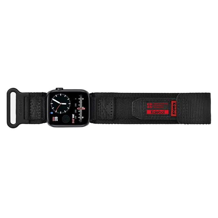 For Apple Watch 46mm / 49mm / 45mm / 44mm Kalebol Canvas Nylon Hook and Loop Watch Band