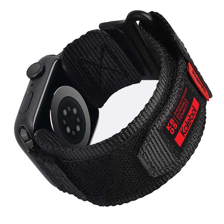For Apple Watch 42mm / 41mm / 40mm / 38mm Kalebol Canvas Nylon Hook and Loop Watch Band