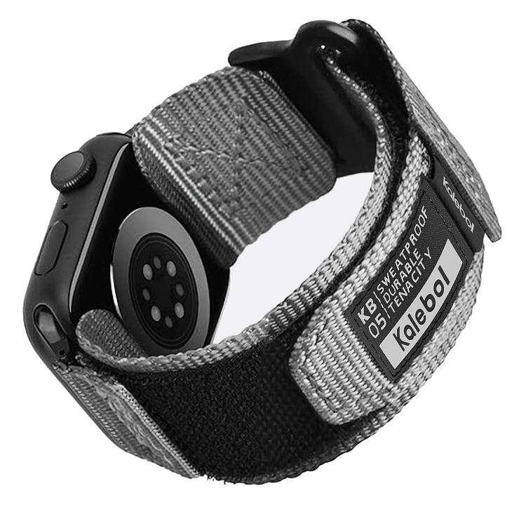 For Apple Watch 42mm / 41mm / 40mm / 38mm Kalebol Canvas Nylon Hook and Loop Watch Band