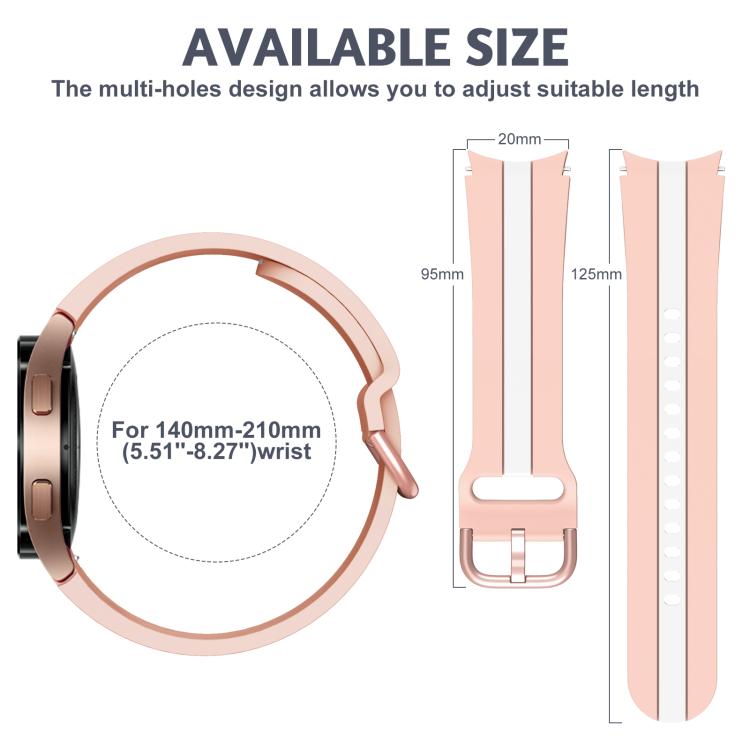 For Samsung Galaxy Watch7 / 6 / 5 Kalebol Three Vertical Stripes Same Color Buckle Silicone Strap