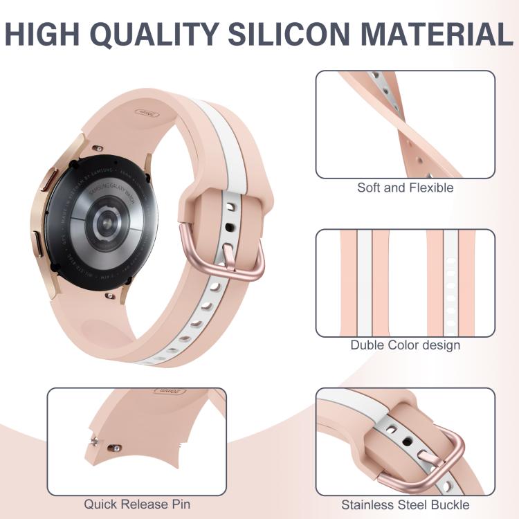 For Samsung Galaxy Watch7 / 6 / 5 Kalebol Three Vertical Stripes Same Color Buckle Silicone Strap