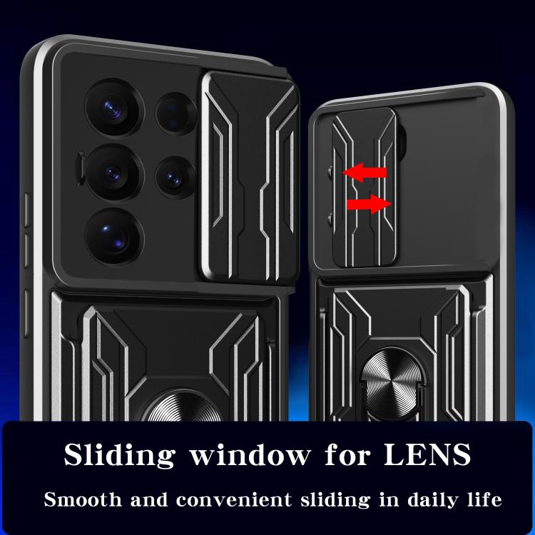 For Samsung Galaxy S25 Ultra 5G Sliding Camshield TPU+PC Phone Case with Card Slot