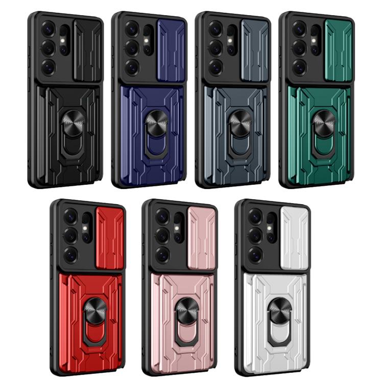 For Samsung Galaxy S26 Ultra 5G Sliding Camshield TPU+PC Phone Case with Card Slot