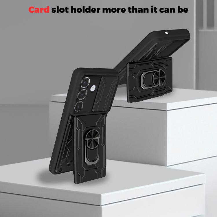 For Samsung Galaxy S26+ 5G Sliding Camshield TPU+PC Phone Case with Card Slot
