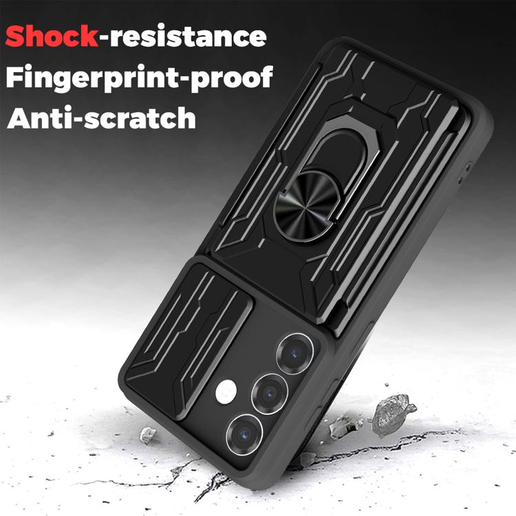For Samsung Galaxy S26+ 5G Sliding Camshield TPU+PC Phone Case with Card Slot