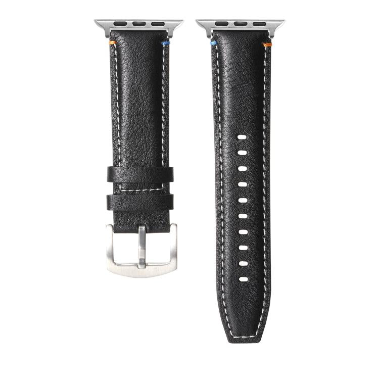 For Apple Watch 42mm / 41mm / 40mm / 38mm Kalebol Stitched Genuine Leather Watch Band