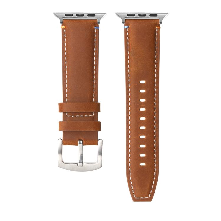 For Apple Watch 42mm / 41mm / 40mm / 38mm Kalebol Stitched Genuine Leather Watch Band
