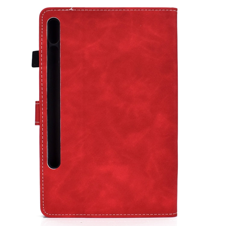 For Samsung Galaxy Tab S8 / Galaxy Tab S7 T870 Cowhide Texture Horizontal Flip Leather Case with Holder & Card Slots & Sleep / Wake-up Function