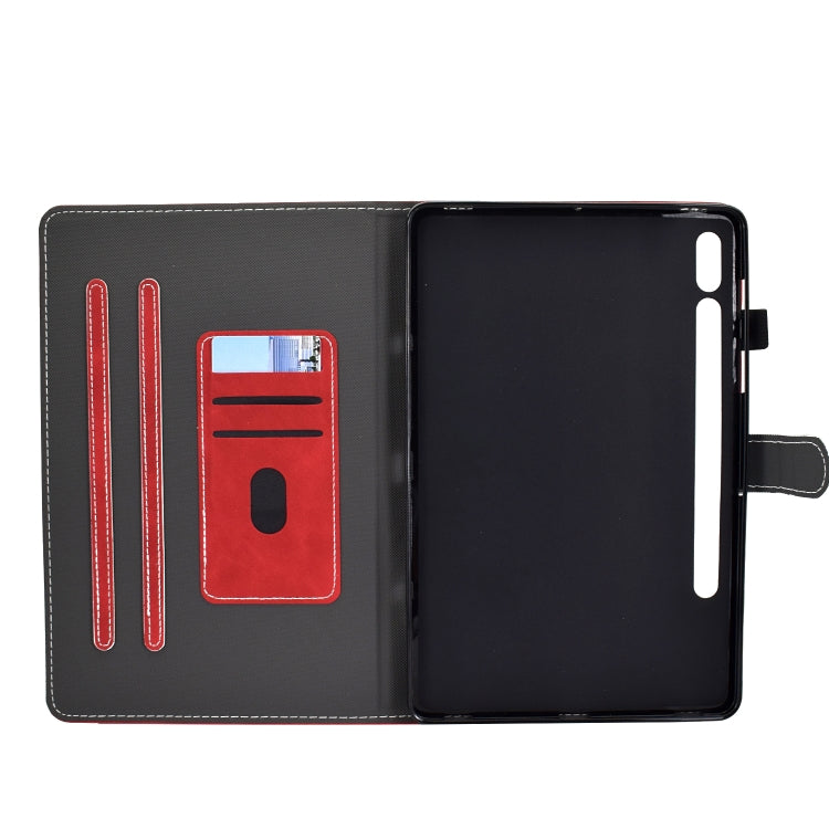 For Samsung Galaxy Tab S8 / Galaxy Tab S7 T870 Cowhide Texture Horizontal Flip Leather Case with Holder & Card Slots & Sleep / Wake-up Function