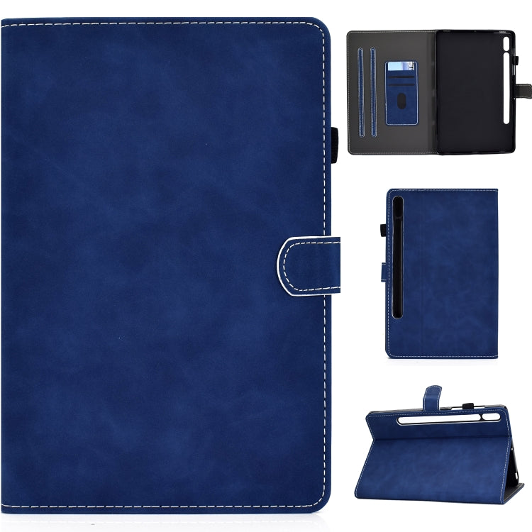 For Samsung Galaxy Tab S8 / Galaxy Tab S7 T870 Cowhide Texture Horizontal Flip Leather Case with Holder & Card Slots & Sleep / Wake-up Function