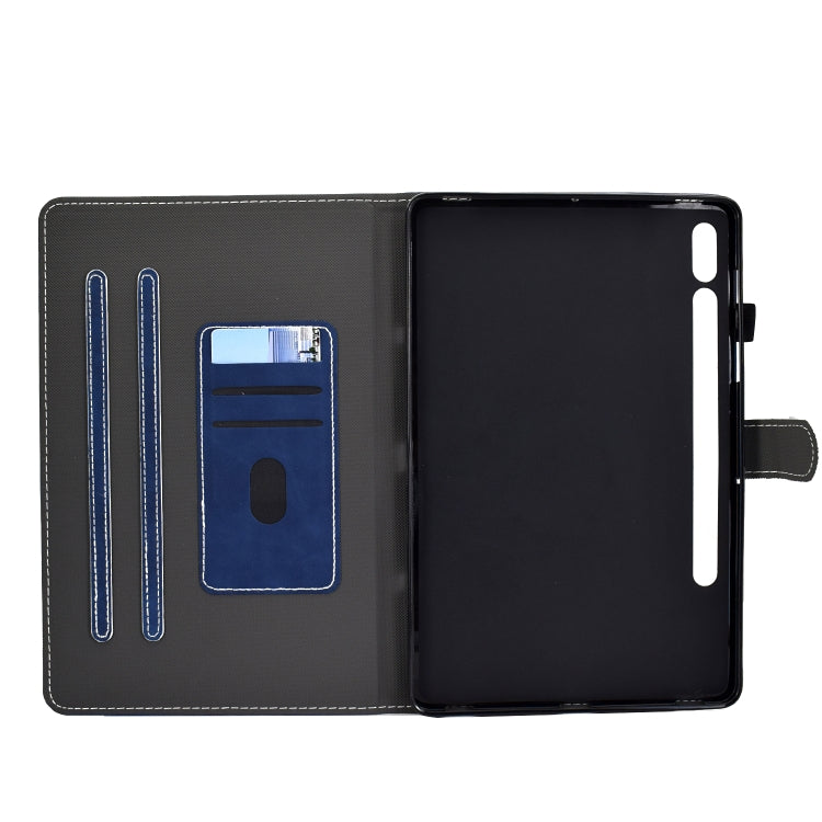 For Samsung Galaxy Tab S8 / Galaxy Tab S7 T870 Cowhide Texture Horizontal Flip Leather Case with Holder & Card Slots & Sleep / Wake-up Function