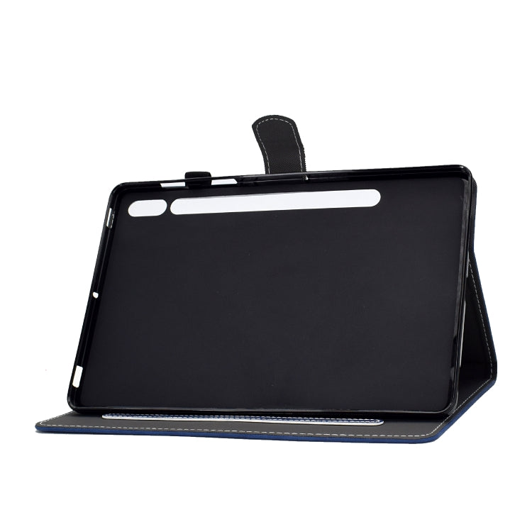 For Samsung Galaxy Tab S8 / Galaxy Tab S7 T870 Cowhide Texture Horizontal Flip Leather Case with Holder & Card Slots & Sleep / Wake-up Function