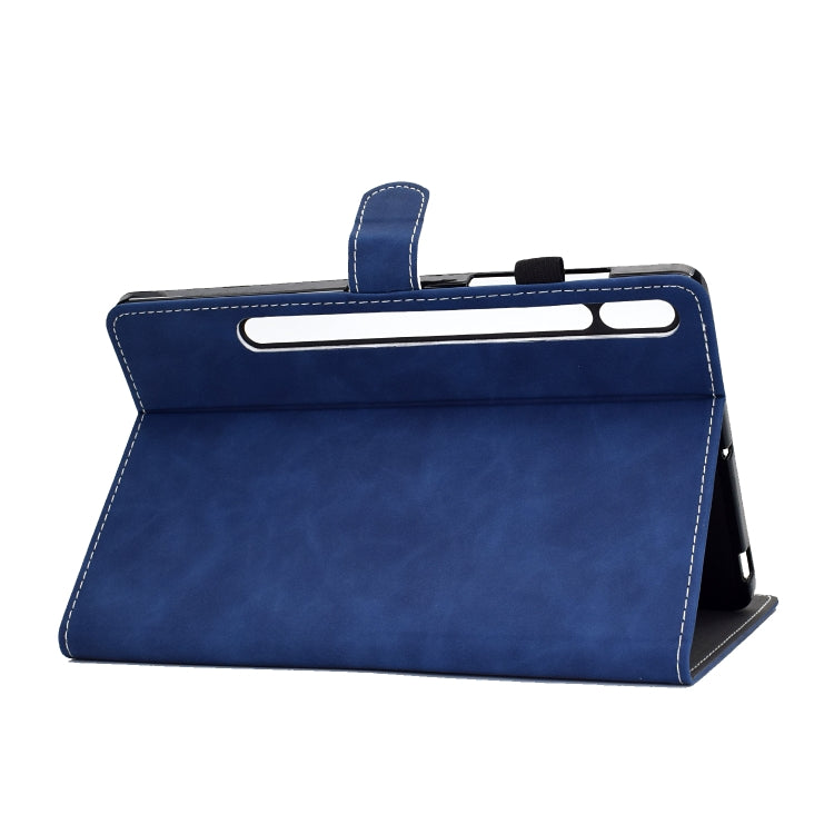 For Samsung Galaxy Tab S8 / Galaxy Tab S7 T870 Cowhide Texture Horizontal Flip Leather Case with Holder & Card Slots & Sleep / Wake-up Function