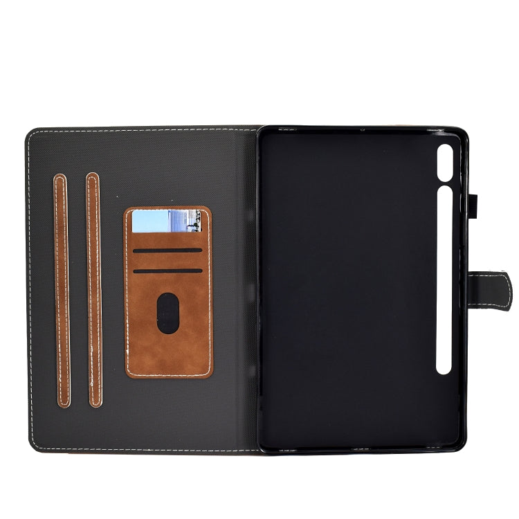 For Samsung Galaxy Tab S8 / Galaxy Tab S7 T870 Cowhide Texture Horizontal Flip Leather Case with Holder & Card Slots & Sleep / Wake-up Function