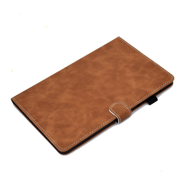 For Samsung Galaxy Tab S8 / Galaxy Tab S7 T870 Cowhide Texture Horizontal Flip Leather Case with Holder & Card Slots & Sleep / Wake-up Function