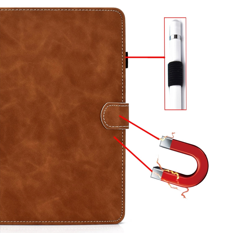 For Samsung Galaxy Tab S8 / Galaxy Tab S7 T870 Cowhide Texture Horizontal Flip Leather Case with Holder & Card Slots & Sleep / Wake-up Function
