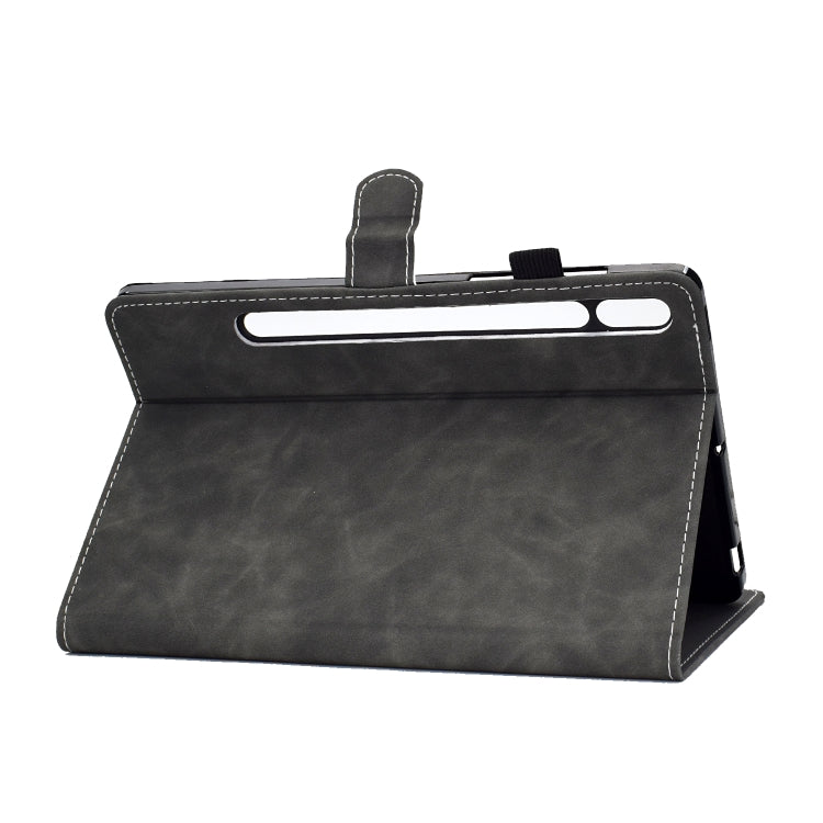 For Samsung Galaxy Tab S8 / Galaxy Tab S7 T870 Cowhide Texture Horizontal Flip Leather Case with Holder & Card Slots & Sleep / Wake-up Function