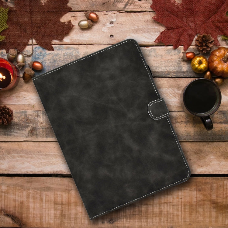For Samsung Galaxy Tab S8 / Galaxy Tab S7 T870 Cowhide Texture Horizontal Flip Leather Case with Holder & Card Slots & Sleep / Wake-up Function