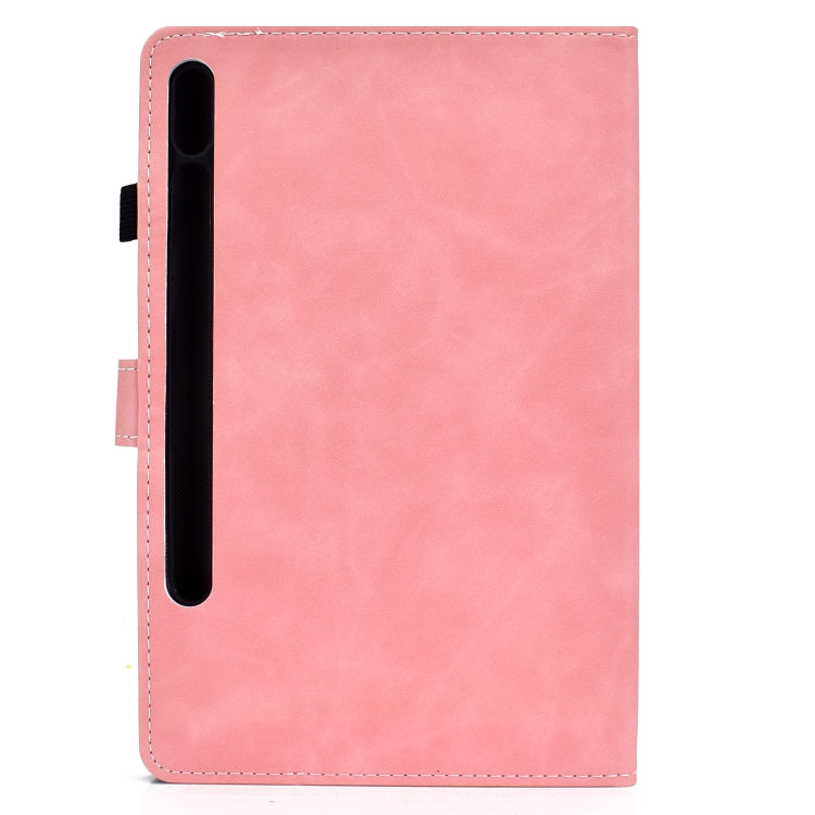 For Samsung Galaxy Tab S8 / Galaxy Tab S7 T870 Cowhide Texture Horizontal Flip Leather Case with Holder & Card Slots & Sleep / Wake-up Function