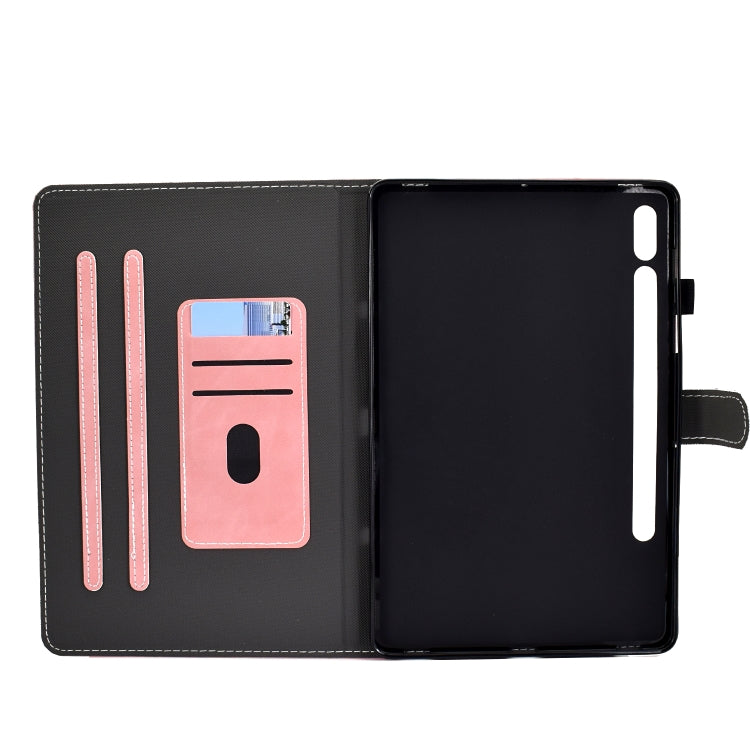For Samsung Galaxy Tab S8 / Galaxy Tab S7 T870 Cowhide Texture Horizontal Flip Leather Case with Holder & Card Slots & Sleep / Wake-up Function