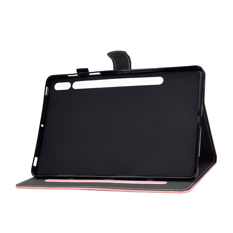 For Samsung Galaxy Tab S8 / Galaxy Tab S7 T870 Cowhide Texture Horizontal Flip Leather Case with Holder & Card Slots & Sleep / Wake-up Function
