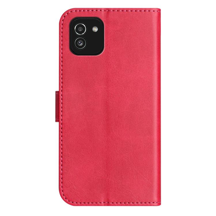 For Samsung Galaxy A03 Dual-Folded S-shape Leather Phone Case