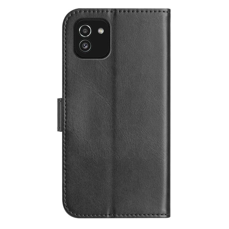 For Samsung Galaxy A03 Dual-Folded S-shape Leather Phone Case