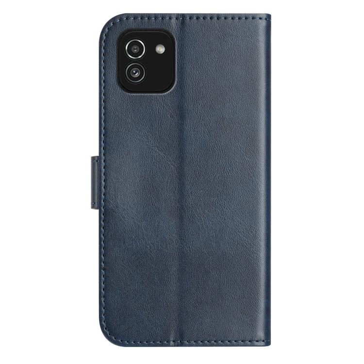 For Samsung Galaxy A03 Dual-Folded S-shape Leather Phone Case