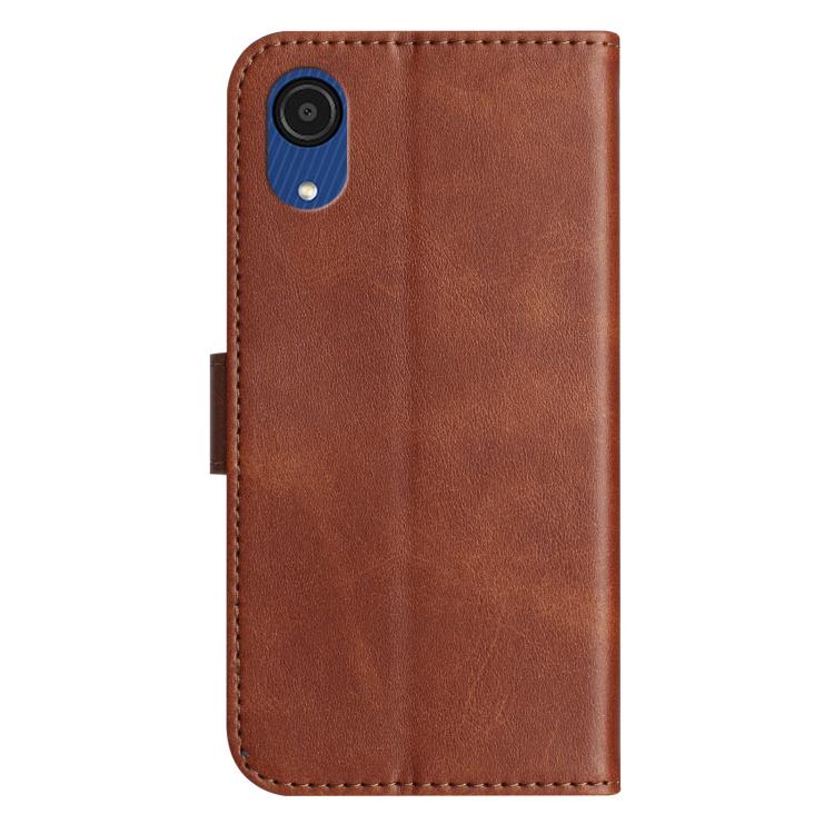 For Samsung Galaxy A03 Core Dual-Folded S-shape Leather Phone Case