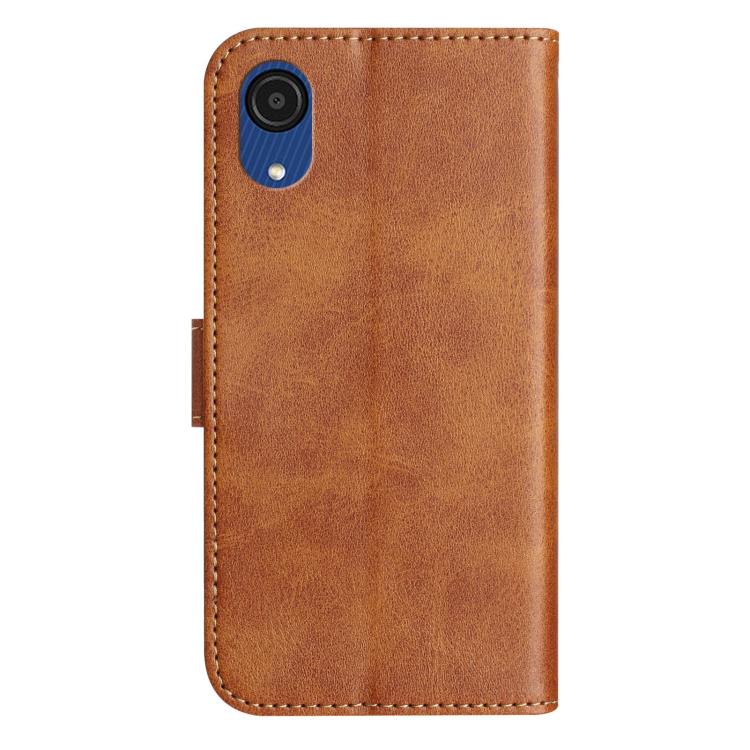 For Samsung Galaxy A03 Core Dual-Folded S-shape Leather Phone Case