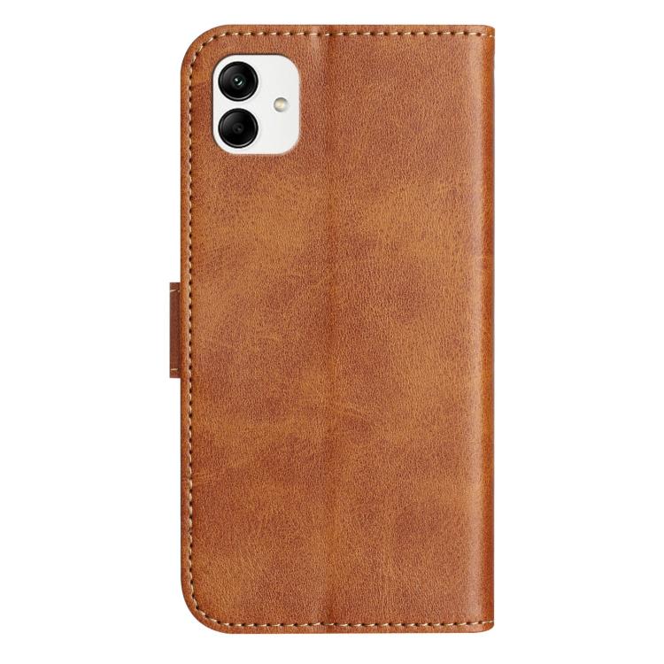 For Samsung Galaxy A04 Dual-Folded S-shape Leather Phone Case