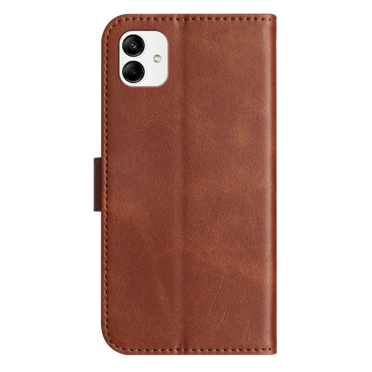 For Samsung Galaxy A05 Dual-Folded S-shape Leather Phone Case