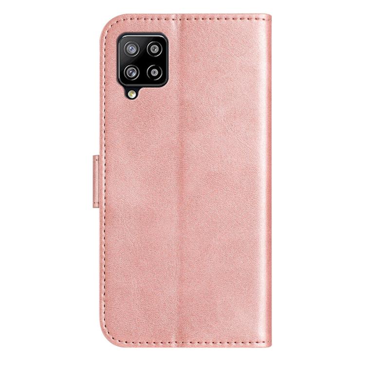 For Samsung Galaxy A22 4G Dual-Folded S-shape Leather Phone Case