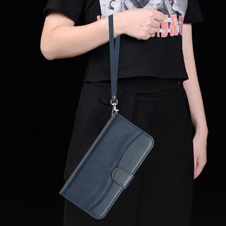 For Samsung Galaxy A22 4G Dual-Folded S-shape Leather Phone Case
