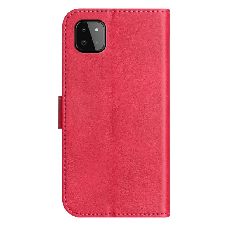 For Samsung Galaxy A22 5G Dual-Folded S-shape Leather Phone Case