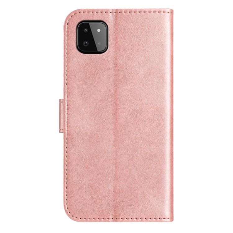 For Samsung Galaxy A22 5G Dual-Folded S-shape Leather Phone Case