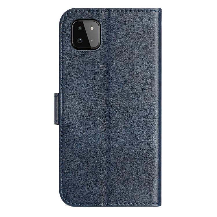 For Samsung Galaxy A22 5G Dual-Folded S-shape Leather Phone Case