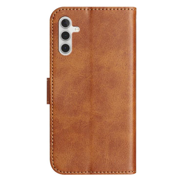 For Samsung Galaxy A24 5G Dual-Folded S-shape Leather Phone Case