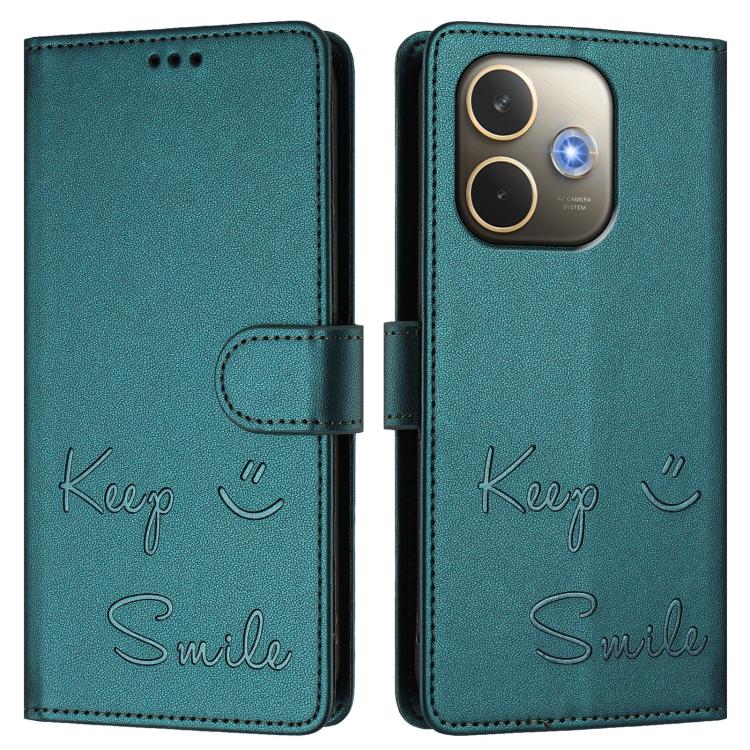 For OPPO A5 Pro 5G Global Smile Embossing RFID Leather Phone Case
