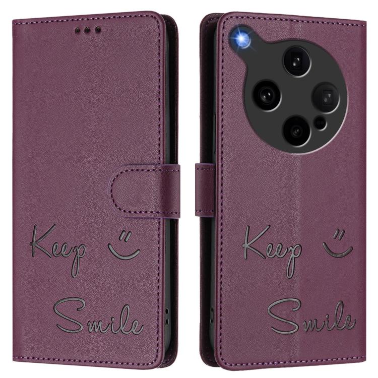 For OPPO Find X8 Ultra 5G Smile Embossing RFID Leather Phone Case