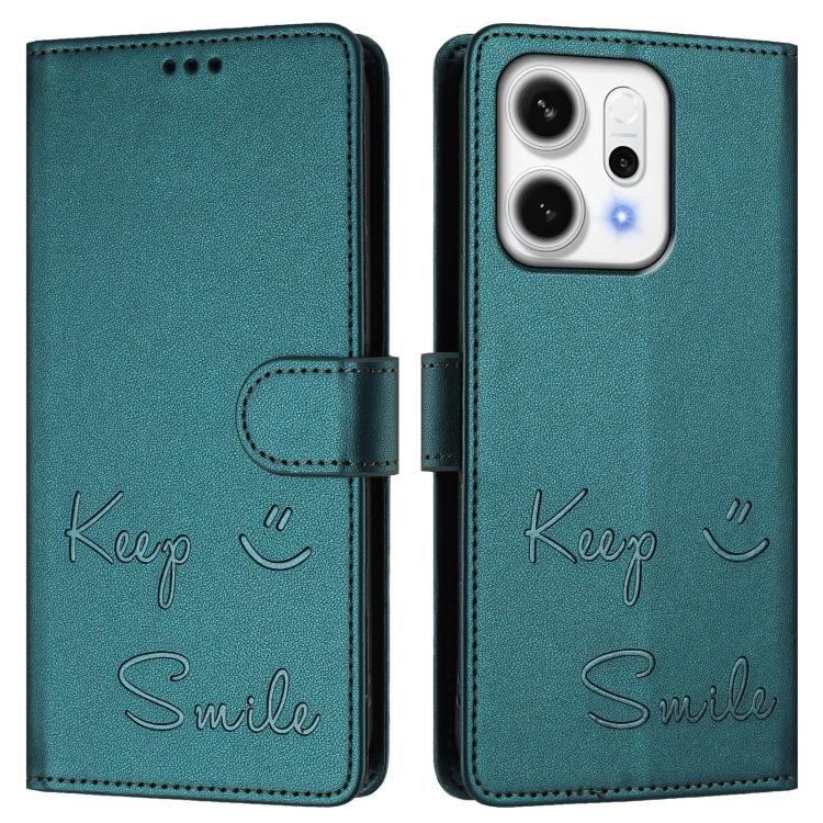 For OPPO Reno14 Pro Global Smile Embossing RFID Leather Phone Case