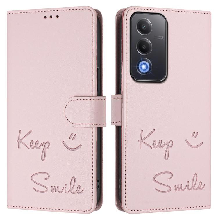 For OPPO A5 5G Global Smile Embossing RFID Leather Phone Case