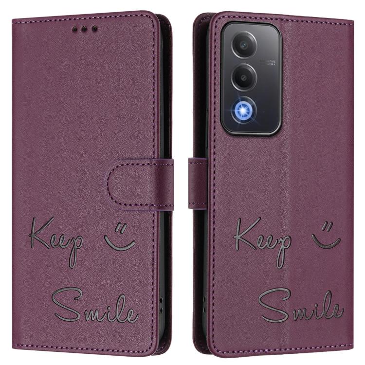 For OPPO A5 5G Global Smile Embossing RFID Leather Phone Case