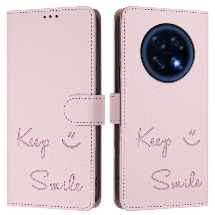 For OPPO A6 GT 5G Smile Embossing RFID Leather Phone Case