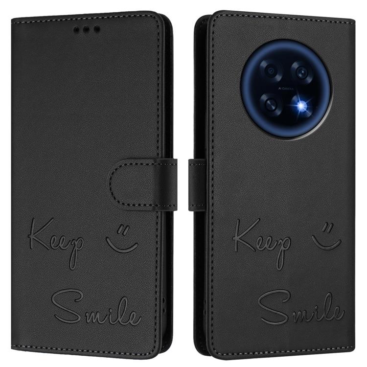 For OPPO A6 GT 5G Smile Embossing RFID Leather Phone Case