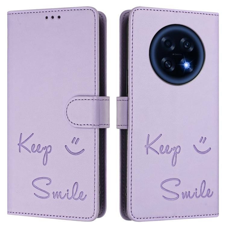 For OPPO A6 GT 5G Smile Embossing RFID Leather Phone Case