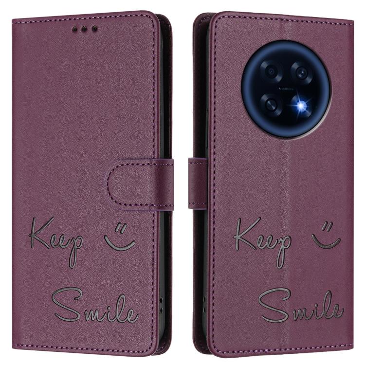 For OPPO A6 GT 5G Smile Embossing RFID Leather Phone Case